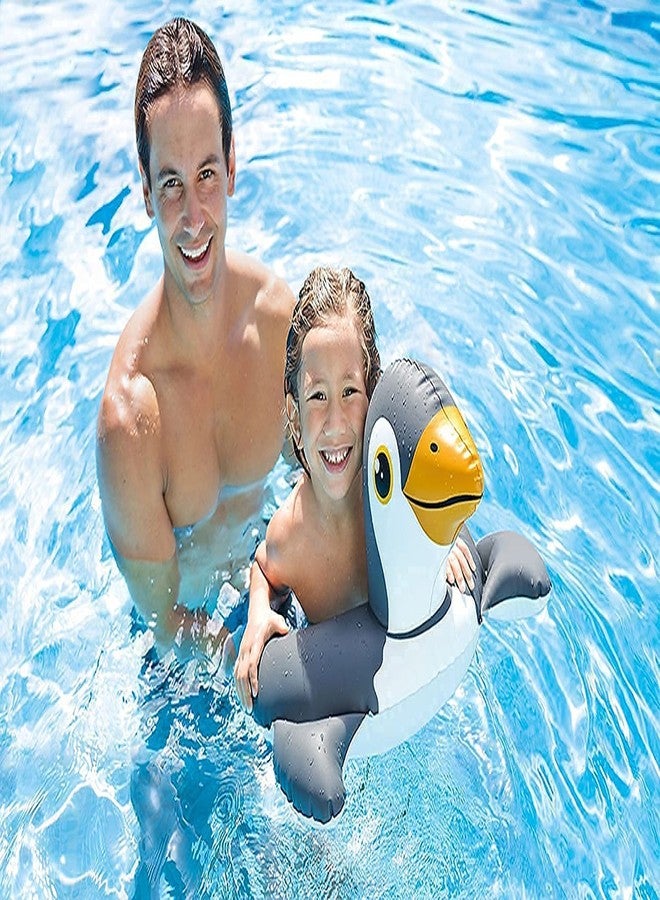SHREE HANS CREATION Playful Animal Shape Swim Pool Water Float Ring Tube Boat for Kids Inflatable Flamingo Penguine Duck Shaped Swimming Pool Tub Swim Safety Ring for Baby (Penguine) - Image 3